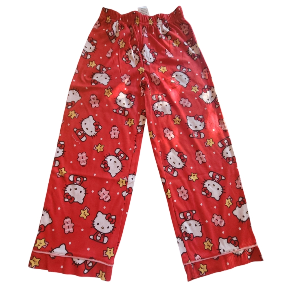Kitty Cat Gingerbread Man and Star Pajama PJ Bottom, Size S (6/6X)